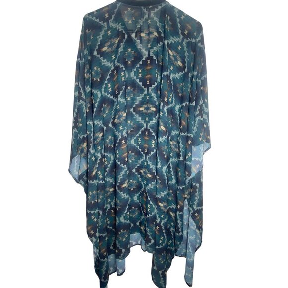Double D Ranch Aztec Poncho/ L/XL - Picture 3 of 12